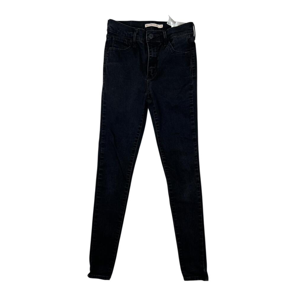 Levi's 720 High Rise Super Skinny Jeans Womens 26x30 Black Dark Stretch Denim